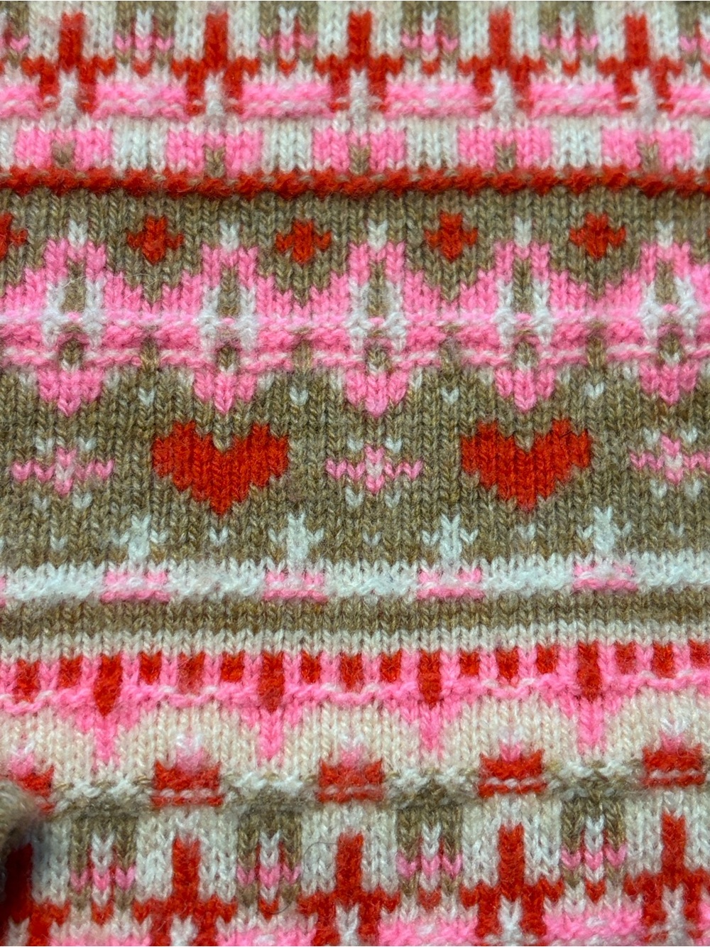 J. Crew Shrunken Fair Isle Crewneck Sweater M Hearts Teacher Valentine's Day - Picture 5 of 8